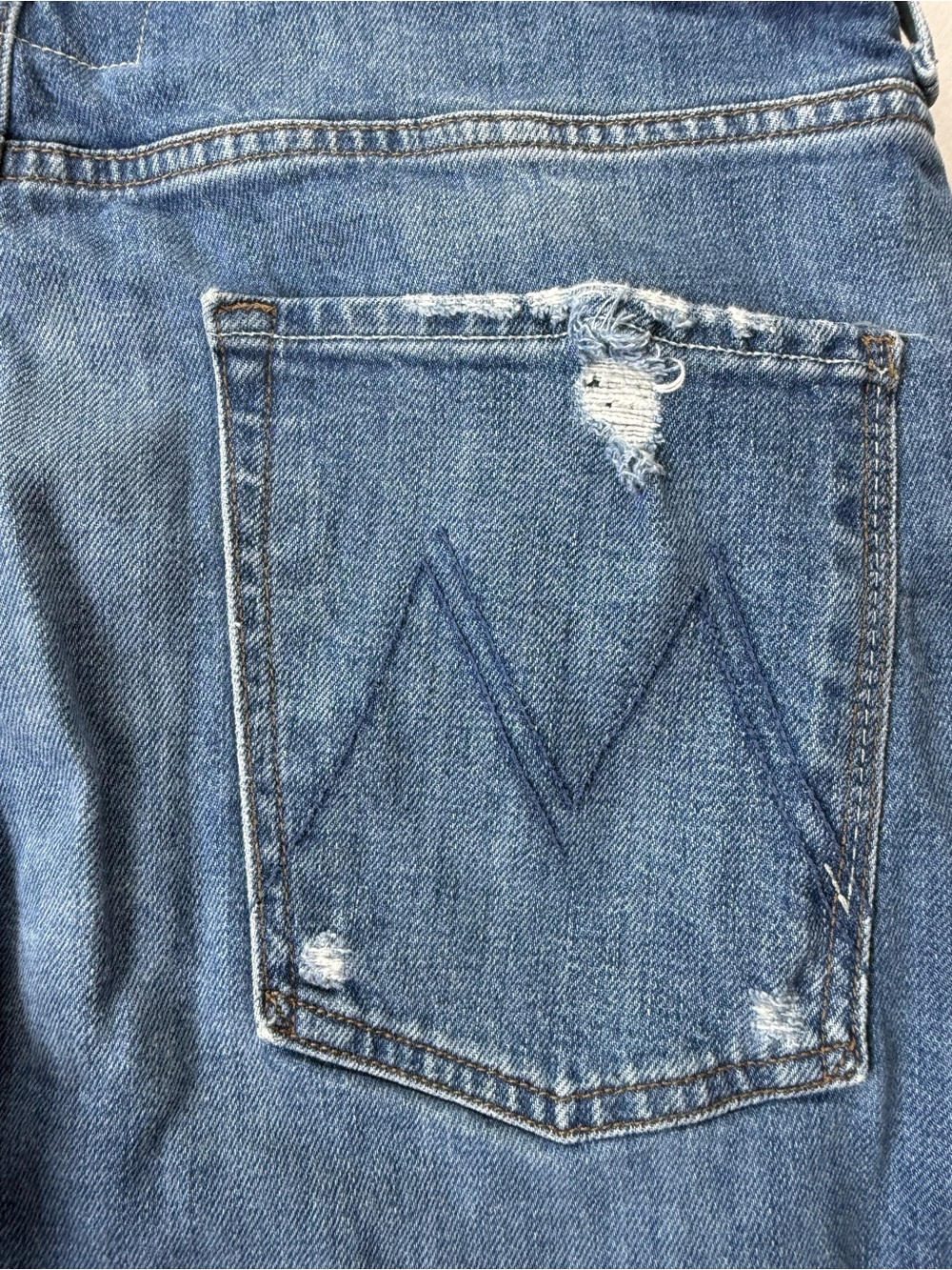 MOTHER Superior Straight Crop Leg Jeans in Medium Blue Wash- Size 31 - Picture 10 of 11